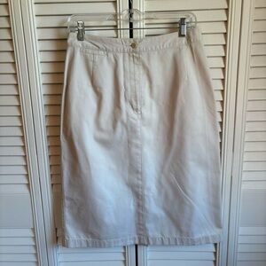100% Cotton L.L.Bean Women’s Off-White Pencil Skirt